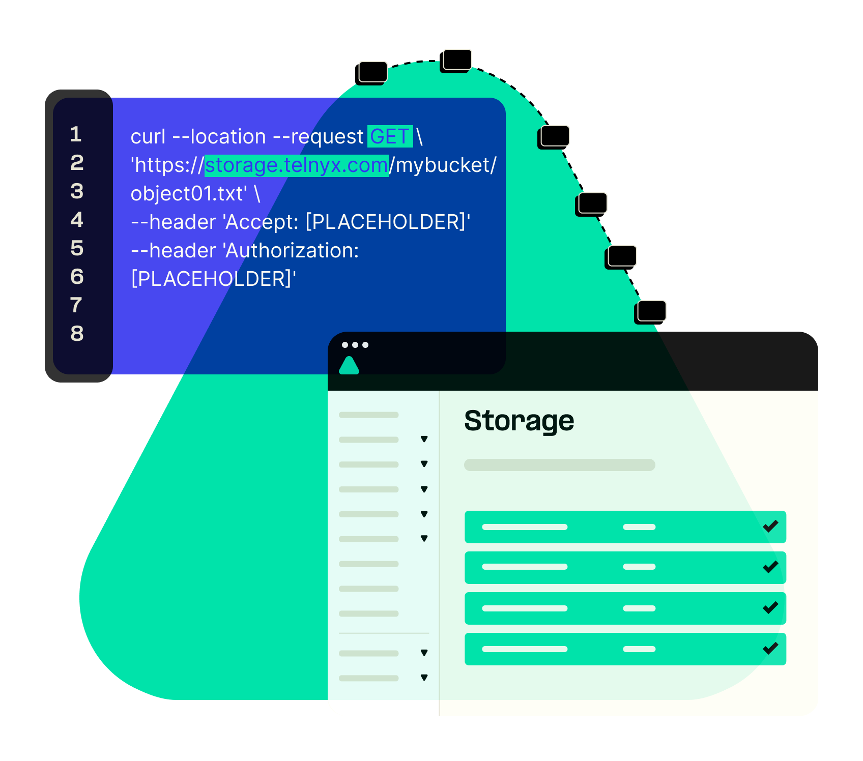 Telnyx storage and API