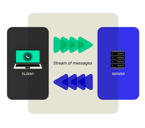 Bi-directional streaming from client to server and server to client